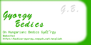 gyorgy bedics business card